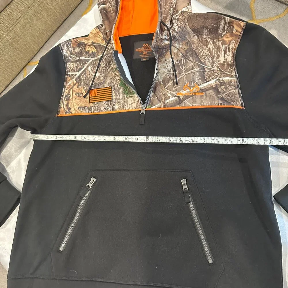 New Realtree Black w/Camo 1/4 Zip Pullover Fleece Hoodie Size M (NWOT) - Picture 10 of 12